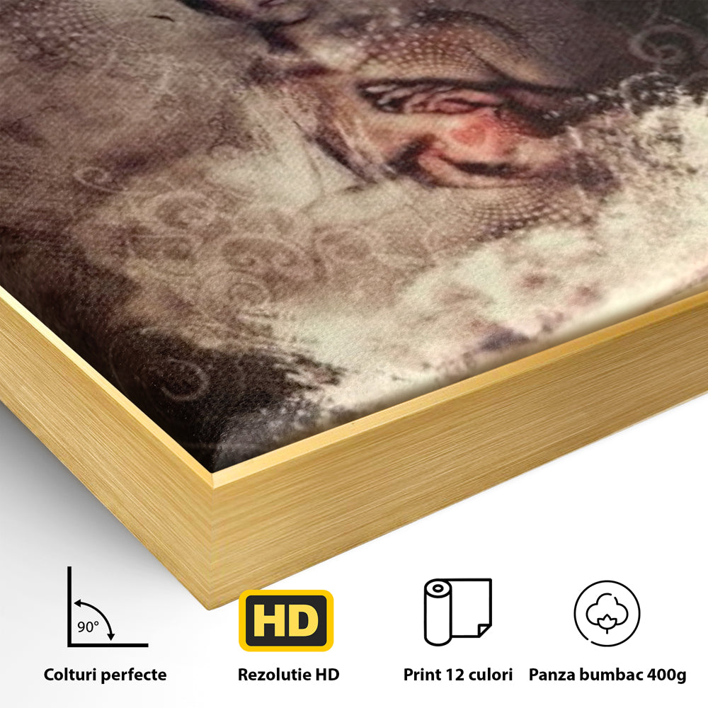 LuxCanva Premium-Leinwandkunst® I119, Kosmisches Wesen, Buddha, Herz, Erleuchtung, Erleuchtung, Transzendenz, Innerer Frieden, Essenz, Universum, Spiritualität, Zen