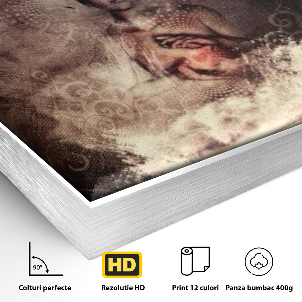 LuxCanva Premium-Leinwandkunst® I119, Kosmisches Wesen, Buddha, Herz, Erleuchtung, Erleuchtung, Transzendenz, Innerer Frieden, Essenz, Universum, Spiritualität, Zen