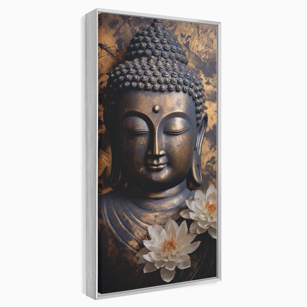 Tablou Canvas Premium LuxCanva® I125, Spiritul Pacii, Buddha, Zen, Meditatie, Spiritualitate, Armonie, Pace Interioara, Echilibru, Lotus, Flori, Urna, Living, Dormitor