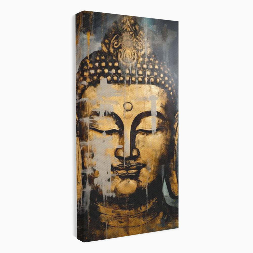 Tablou Canvas Premium LuxCanva® I126, Spirit Etern, Buddha, Zen, Meditatie, Spiritualitate, Armonie, Pace Interioara, Echilibru, Ritual, Urna, Gold, Living, Dormitor