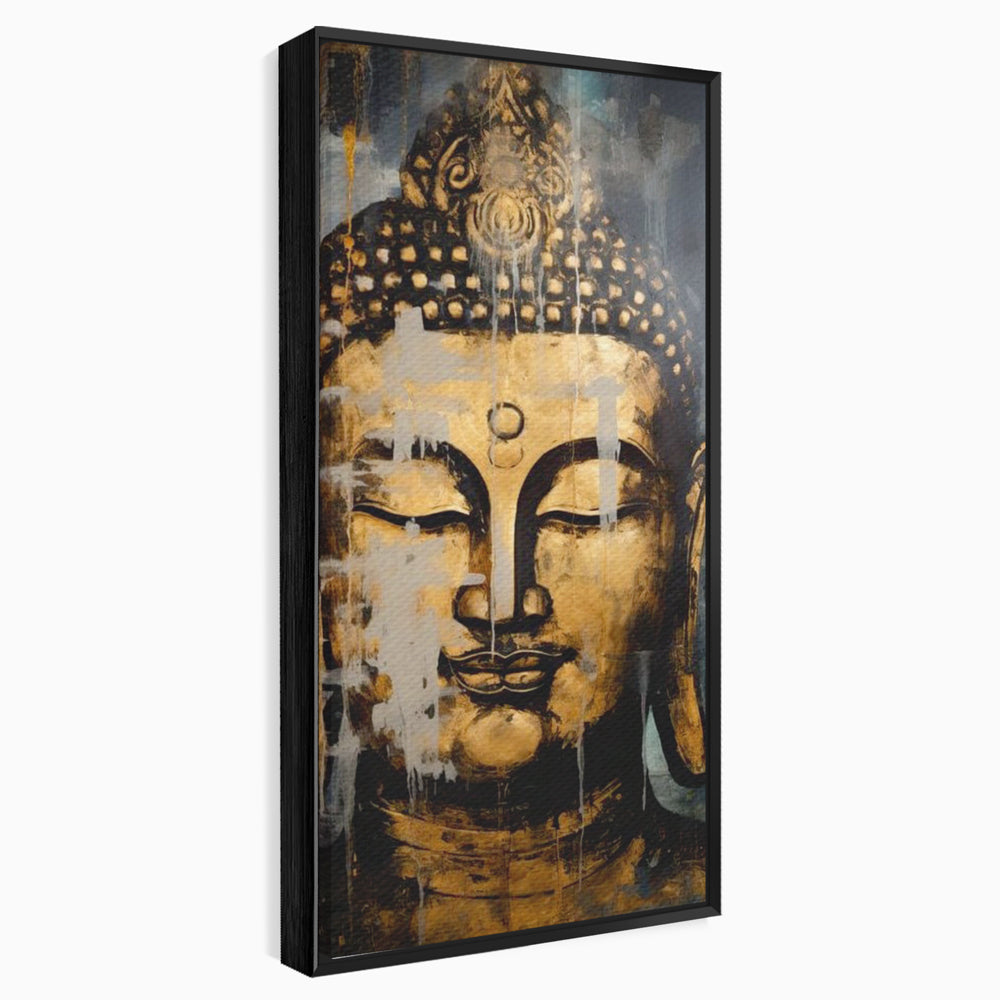 Tablou Canvas Premium LuxCanva® I126, Spirit Etern, Buddha, Zen, Meditatie, Spiritualitate, Armonie, Pace Interioara, Echilibru, Ritual, Urna, Gold, Living, Dormitor