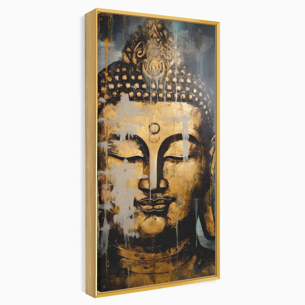 Tablou Canvas Premium LuxCanva® I126, Spirit Etern, Buddha, Zen, Meditatie, Spiritualitate, Armonie, Pace Interioara, Echilibru, Ritual, Urna, Gold, Living, Dormitor