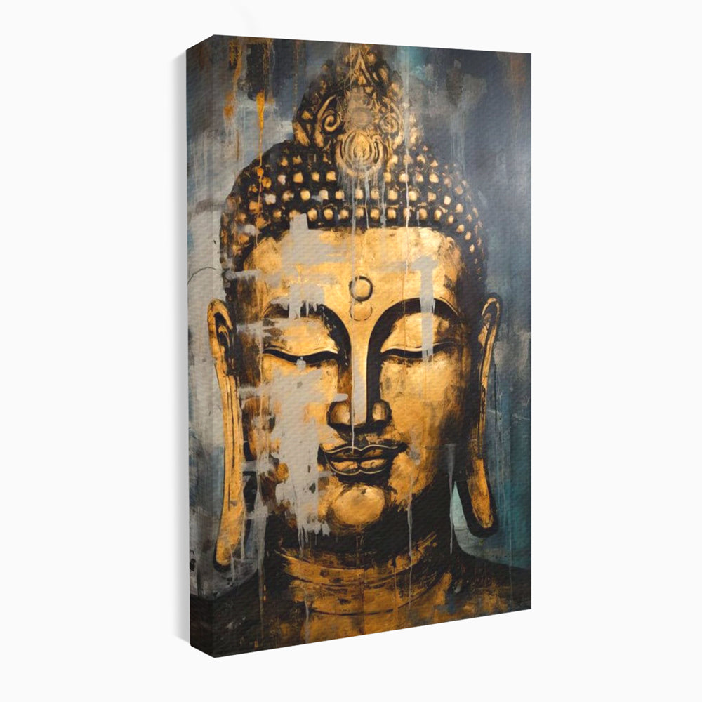 Tablou Canvas Premium LuxCanva® I126, Spirit Etern, Buddha, Zen, Meditatie, Spiritualitate, Armonie, Pace Interioara, Echilibru, Ritual, Urna, Gold, Living, Dormitor