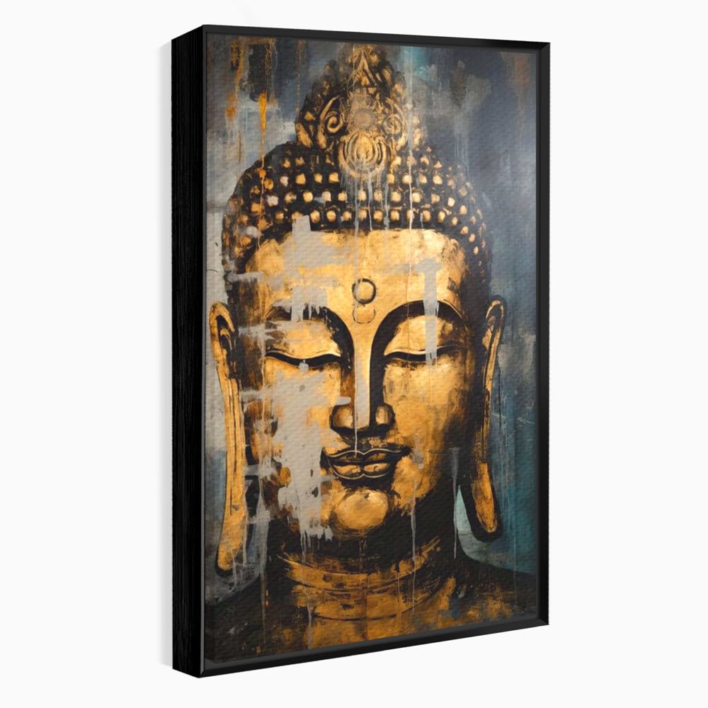 Tablou Canvas Premium LuxCanva® I126, Spirit Etern, Buddha, Zen, Meditatie, Spiritualitate, Armonie, Pace Interioara, Echilibru, Ritual, Urna, Gold, Living, Dormitor