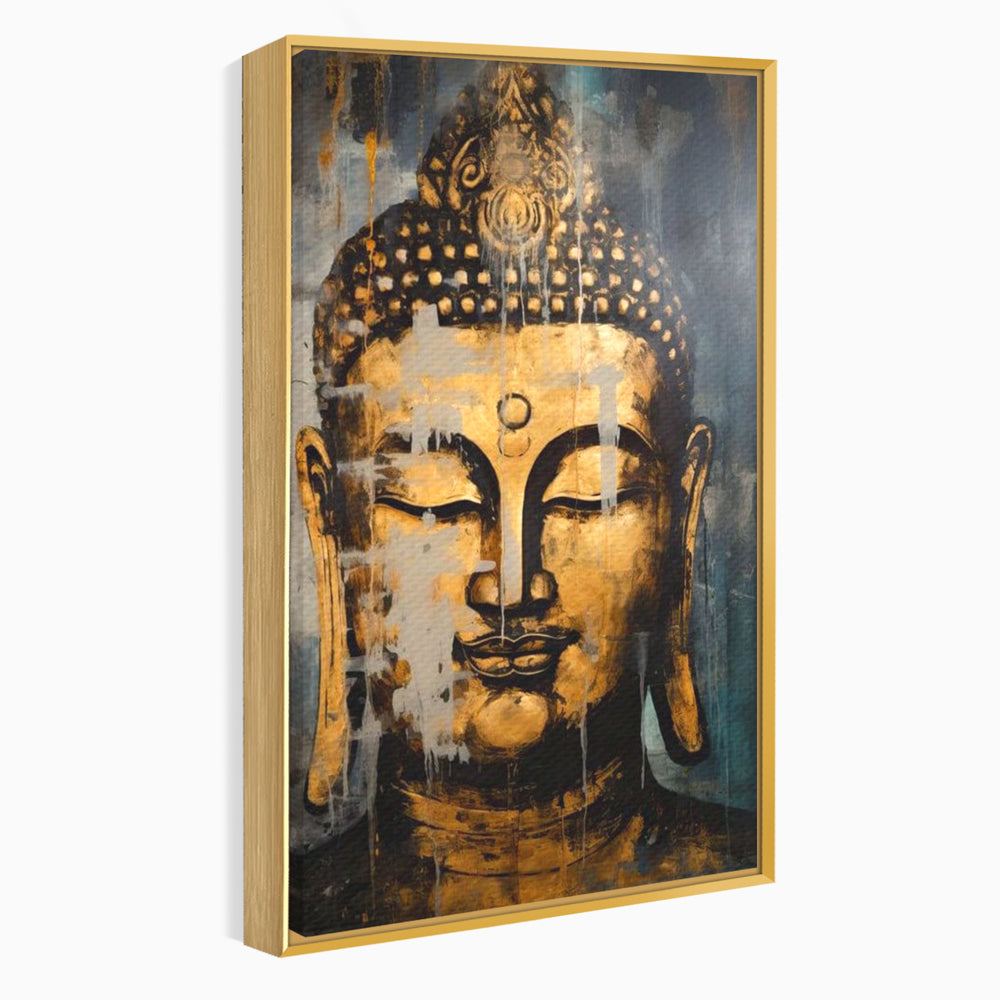 Tablou Canvas Premium LuxCanva® I126, Spirit Etern, Buddha, Zen, Meditatie, Spiritualitate, Armonie, Pace Interioara, Echilibru, Ritual, Urna, Gold, Living, Dormitor