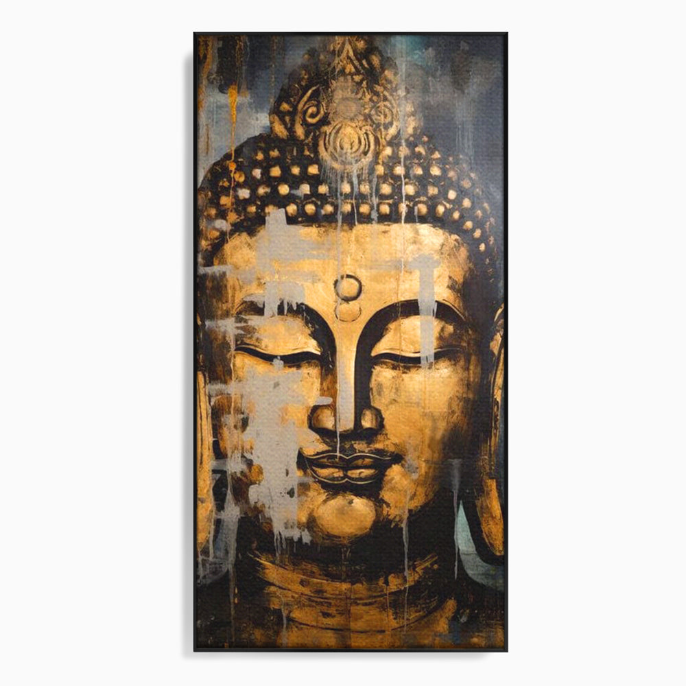 Tablou Canvas Premium LuxCanva® I126, Spirit Etern, Buddha, Zen, Meditatie, Spiritualitate, Armonie, Pace Interioara, Echilibru, Ritual, Urna, Gold, Living, Dormitor