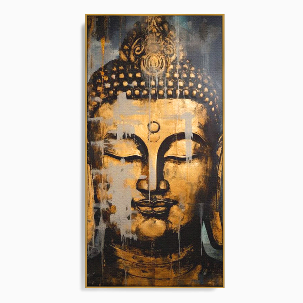 Tablou Canvas Premium LuxCanva® I126, Spirit Etern, Buddha, Zen, Meditatie, Spiritualitate, Armonie, Pace Interioara, Echilibru, Ritual, Urna, Gold, Living, Dormitor