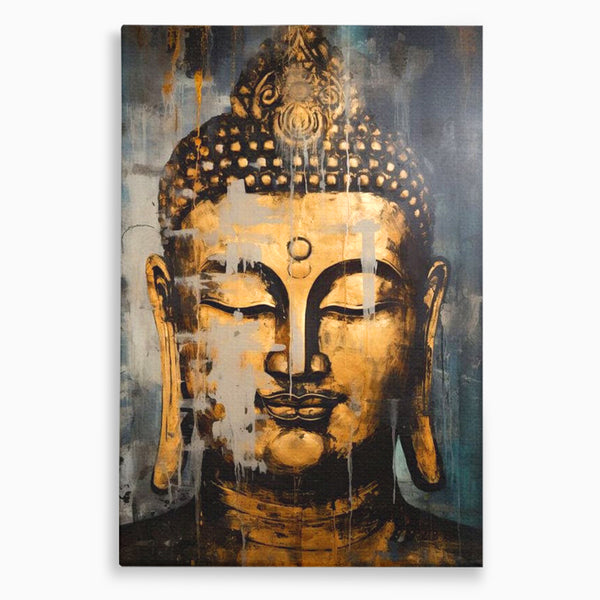 Tablou Canvas Premium LuxCanva® I126, Spirit Etern, Buddha, Zen, Meditatie, Spiritualitate, Armonie, Pace Interioara, Echilibru, Ritual, Urna, Gold, Living, Dormitor