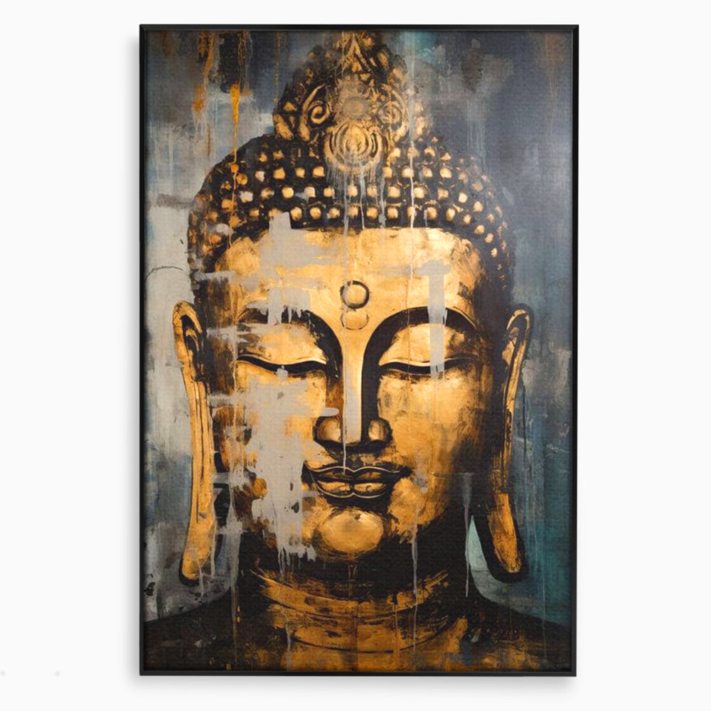 Tablou Canvas Premium LuxCanva® I126, Spirit Etern, Buddha, Zen, Meditatie, Spiritualitate, Armonie, Pace Interioara, Echilibru, Ritual, Urna, Gold, Living, Dormitor