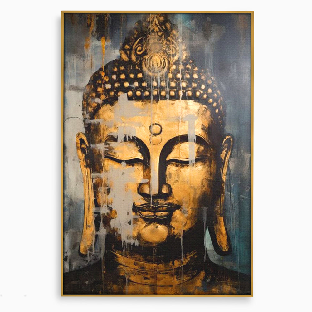 Tablou Canvas Premium LuxCanva® I126, Spirit Etern, Buddha, Zen, Meditatie, Spiritualitate, Armonie, Pace Interioara, Echilibru, Ritual, Urna, Gold, Living, Dormitor