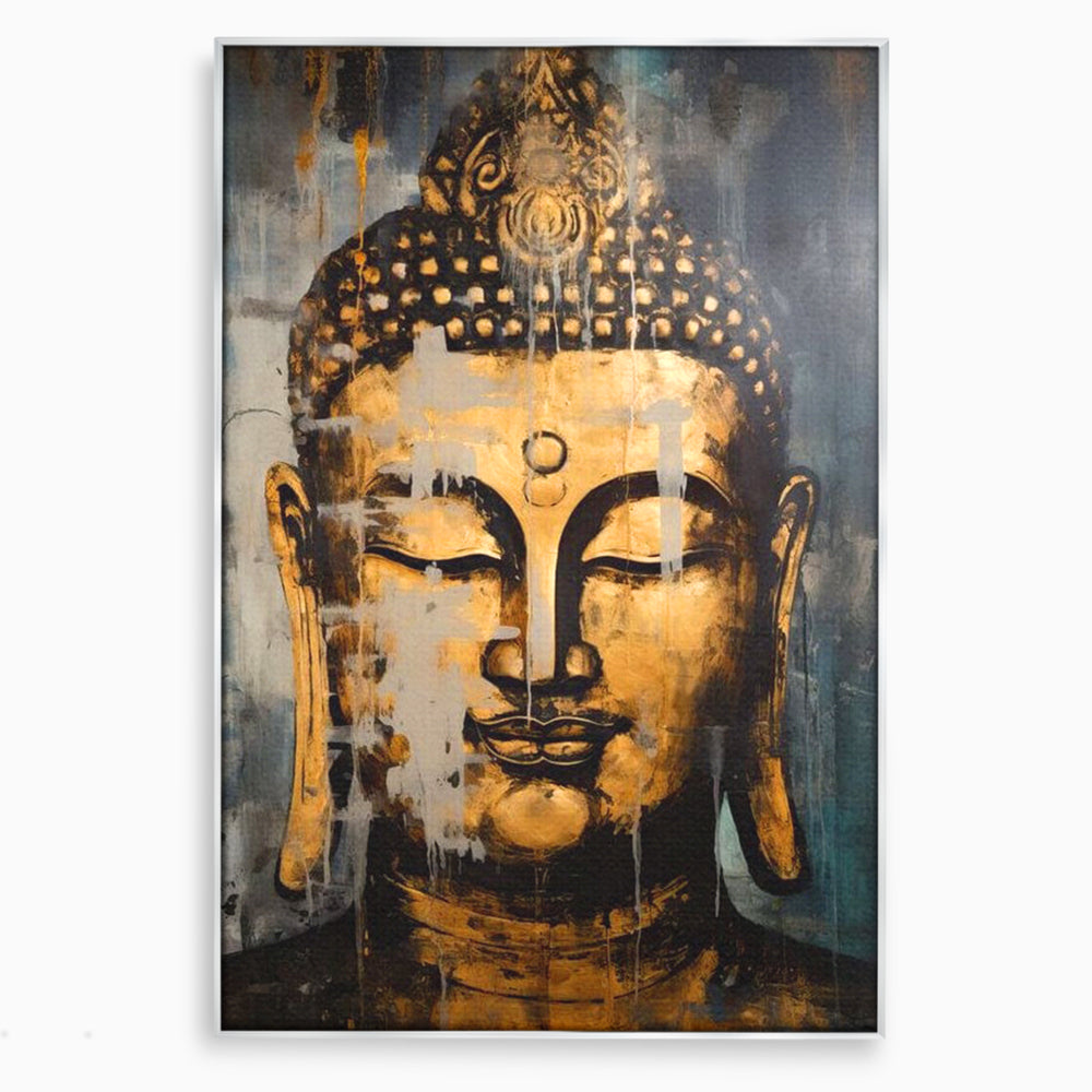 Tablou Canvas Premium LuxCanva® I126, Spirit Etern, Buddha, Zen, Meditatie, Spiritualitate, Armonie, Pace Interioara, Echilibru, Ritual, Urna, Gold, Living, Dormitor
