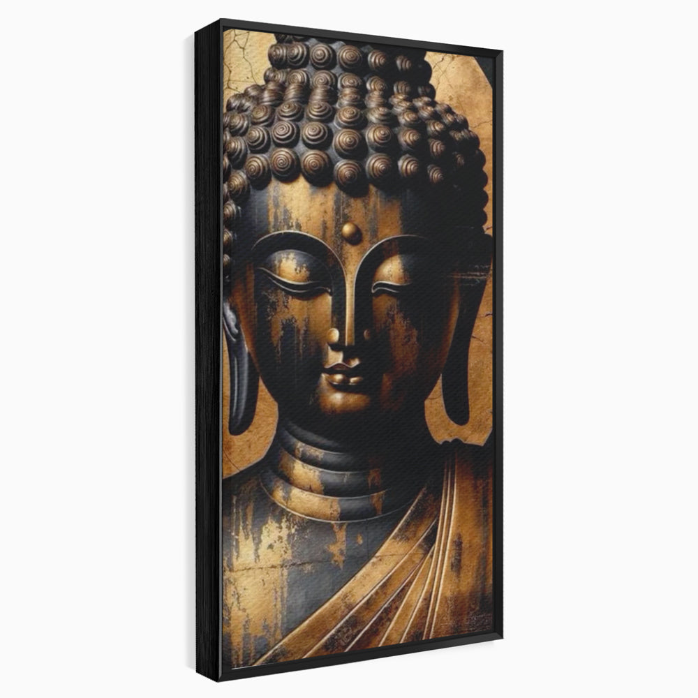 Leinwand Leinwand Wandkunst Premium LuxCanva® I130, Nirwana erreichen, Buddha, Zen, Spiritualität, Meditation, Harmonie, Erleuchtung, Erleuchtung, Gleichgewicht, Gold, Symbolisches Geschenk, Wohnen, Schlafzimmer