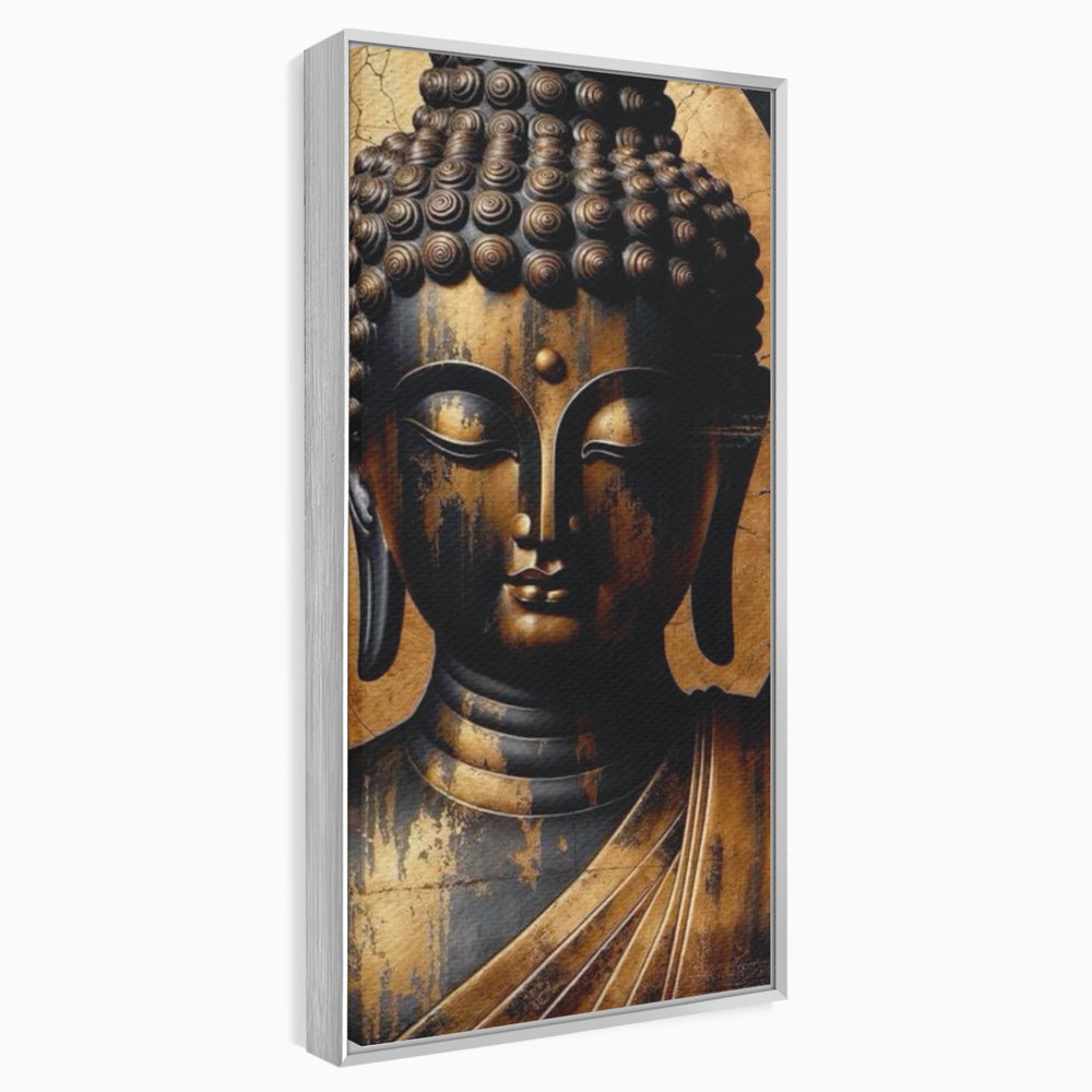 Leinwand Leinwand Wandkunst Premium LuxCanva® I130, Nirwana erreichen, Buddha, Zen, Spiritualität, Meditation, Harmonie, Erleuchtung, Erleuchtung, Gleichgewicht, Gold, Symbolisches Geschenk, Wohnen, Schlafzimmer