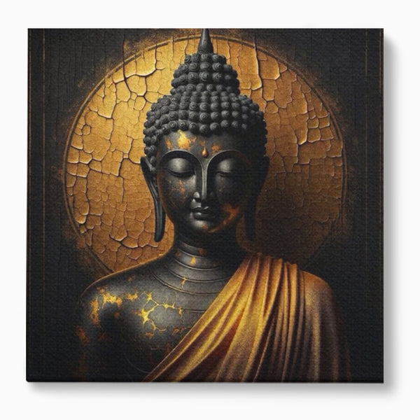 Tablou Canvas Premium LuxCanva® I131, Iluminarea Tacuta, Buddha, Zen, Spiritualitate, Meditatie, Armonie, Iluminare, Echilibru, Gold, Cadou Simbolic, Living, Dormitor
