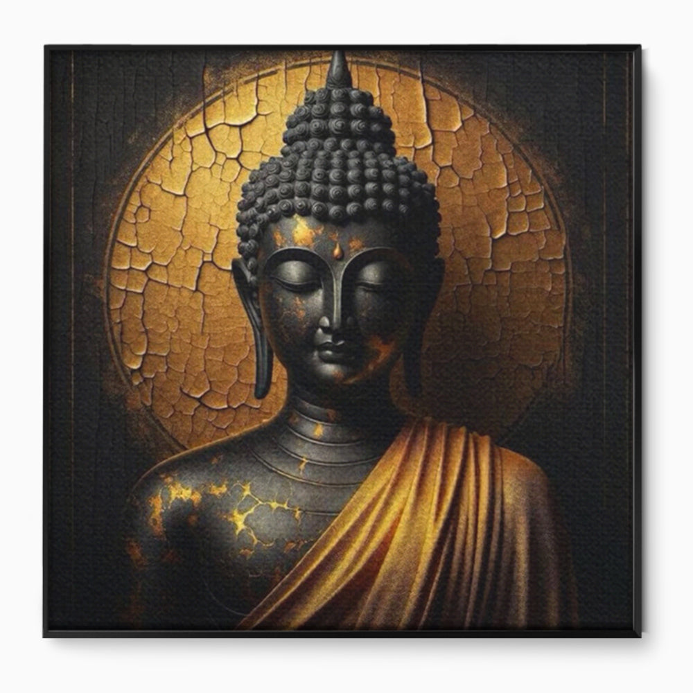 Tablou Canvas Premium LuxCanva® I131, Iluminarea Tacuta, Buddha, Zen, Spiritualitate, Meditatie, Armonie, Iluminare, Echilibru, Gold, Cadou Simbolic, Living, Dormitor