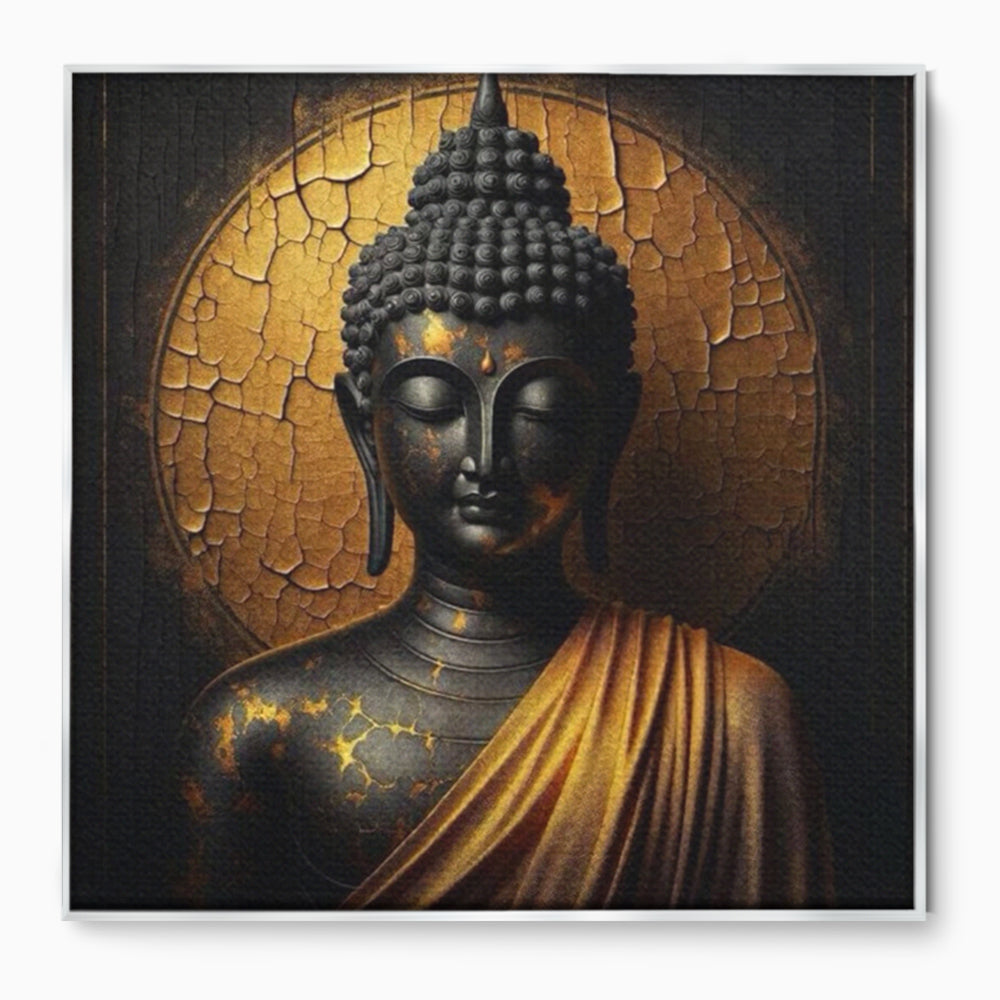Tablou Canvas Premium LuxCanva® I131, Iluminarea Tacuta, Buddha, Zen, Spiritualitate, Meditatie, Armonie, Iluminare, Echilibru, Gold, Cadou Simbolic, Living, Dormitor