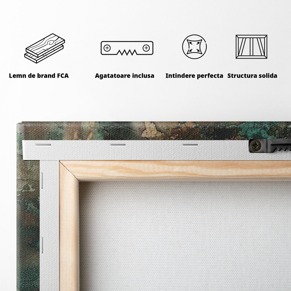 Leinwandbilder Premium LuxCanva® I133, Reflexion in der Ruine, Buddha, Zen, Meditation, Profil, Wiedergeburt, Transformation, Kontemplation, Tiefe Ruhe, Risse, Wohnen, Schlafzimmer