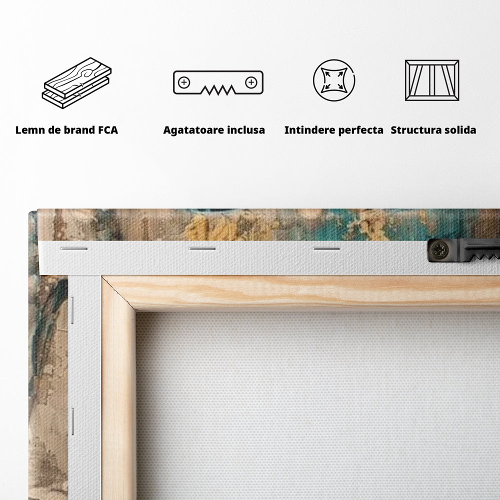 Leinwand Leinwand Wandkunst Premium LuxCanva® I134, Türkis Geist, Buddha, Zen, Meditation, Ruhe, Harmonie, Mystik, Emotion, innerer Frieden, Wiedergeburt, Malerei, Kunst, Wohnen, Schlafzimmer