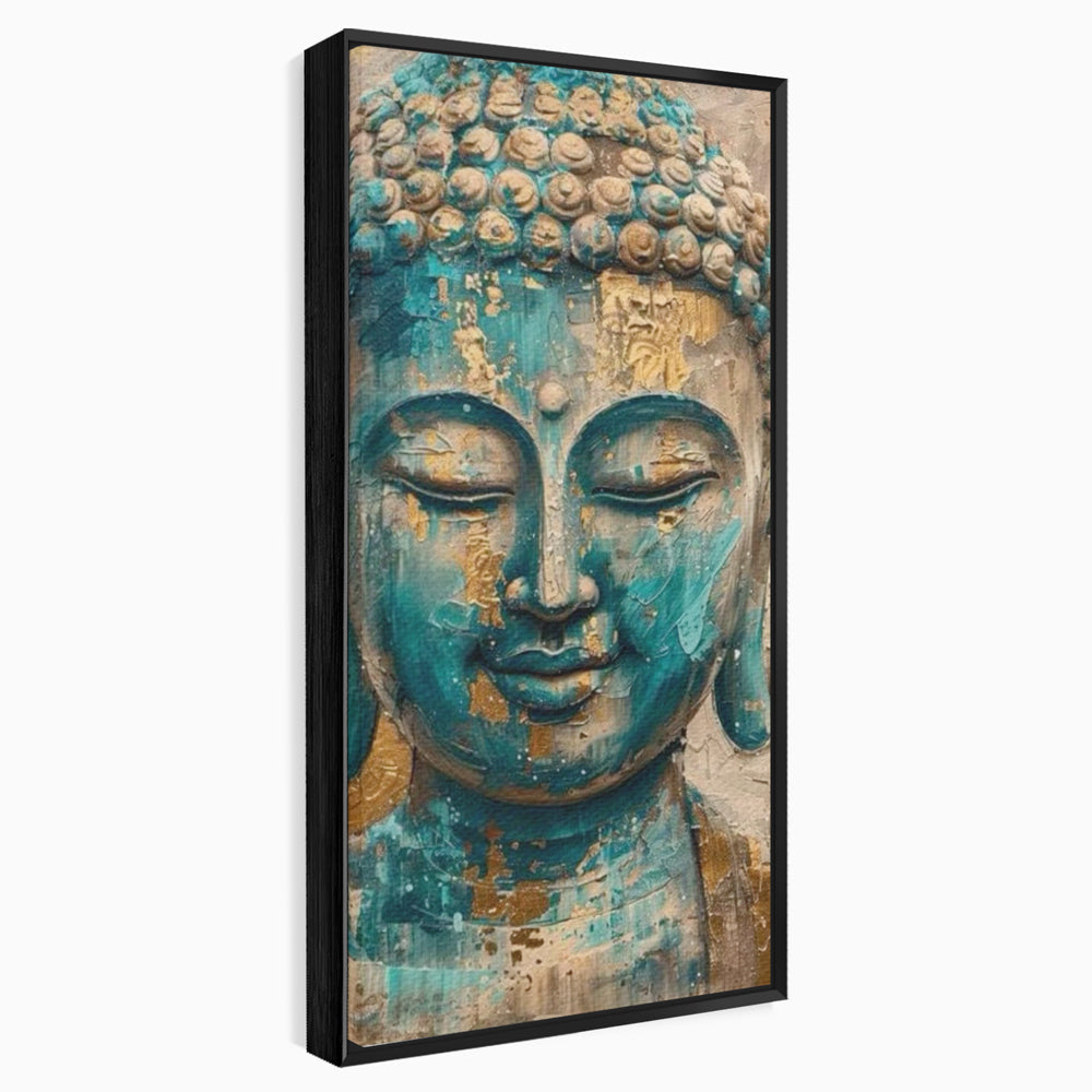 Leinwand Leinwand Wandkunst Premium LuxCanva® I134, Türkis Geist, Buddha, Zen, Meditation, Ruhe, Harmonie, Mystik, Emotion, innerer Frieden, Wiedergeburt, Malerei, Kunst, Wohnen, Schlafzimmer