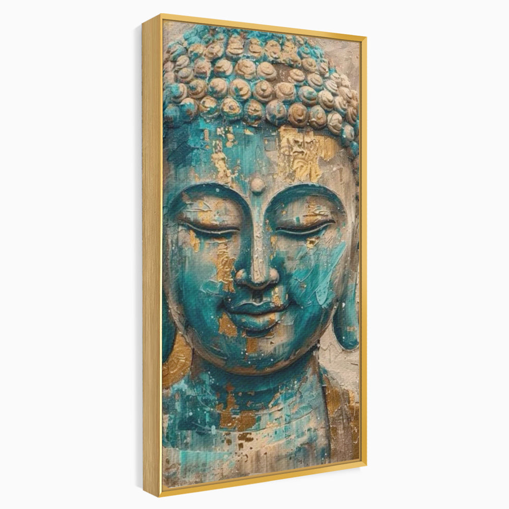 Leinwand Leinwand Wandkunst Premium LuxCanva® I134, Türkis Geist, Buddha, Zen, Meditation, Ruhe, Harmonie, Mystik, Emotion, innerer Frieden, Wiedergeburt, Malerei, Kunst, Wohnen, Schlafzimmer
