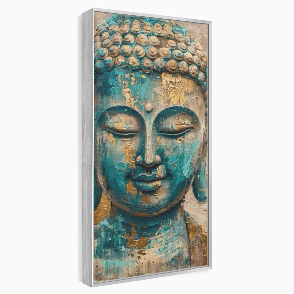 Leinwand Leinwand Wandkunst Premium LuxCanva® I134, Türkis Geist, Buddha, Zen, Meditation, Ruhe, Harmonie, Mystik, Emotion, innerer Frieden, Wiedergeburt, Malerei, Kunst, Wohnen, Schlafzimmer