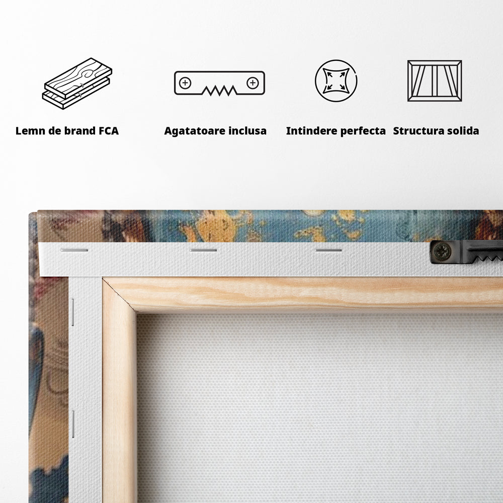 Tablou Canvas Premium LuxCanva® I135, Zeita Echilibrului Interior, Buddha, Zen, Spiritualitate, Meditatie, Contemplare, Transformare, Arta, Buze Rosii, Living, Dormitor