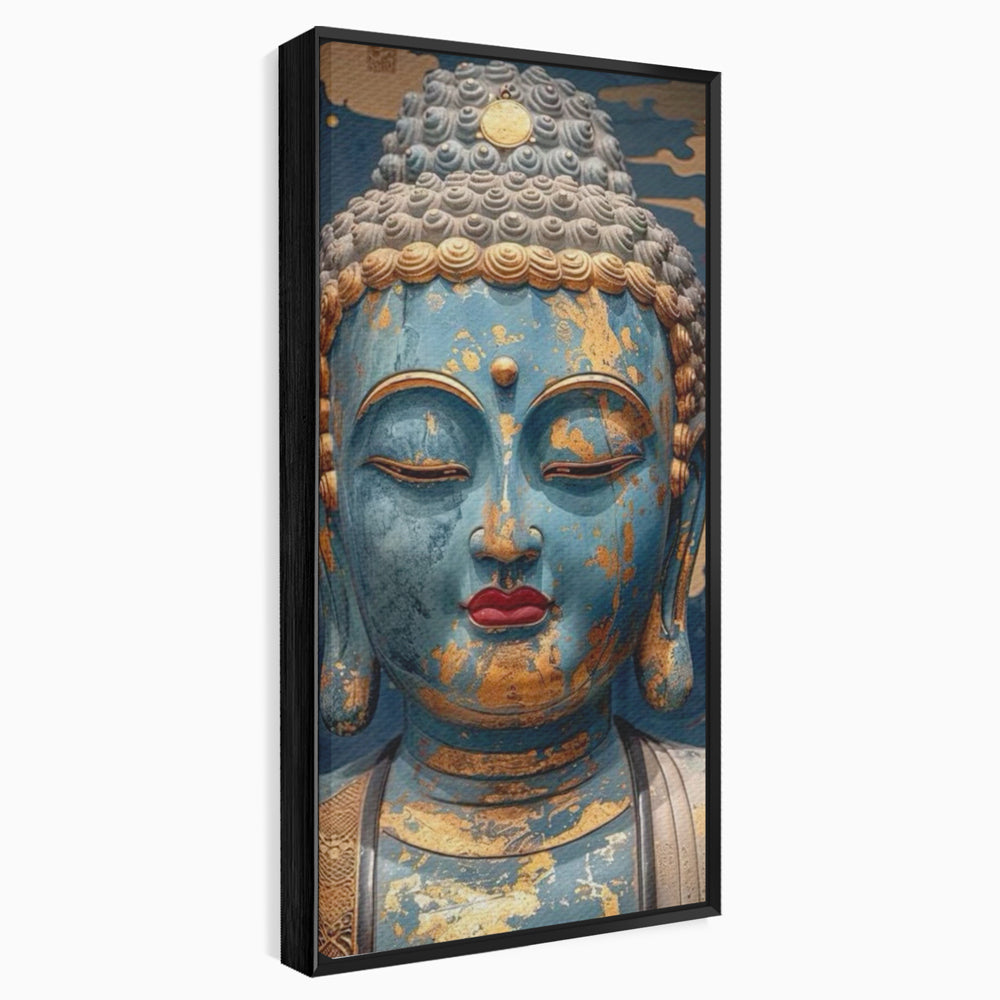 Tablou Canvas Premium LuxCanva® I135, Zeita Echilibrului Interior, Buddha, Zen, Spiritualitate, Meditatie, Contemplare, Transformare, Arta, Buze Rosii, Living, Dormitor