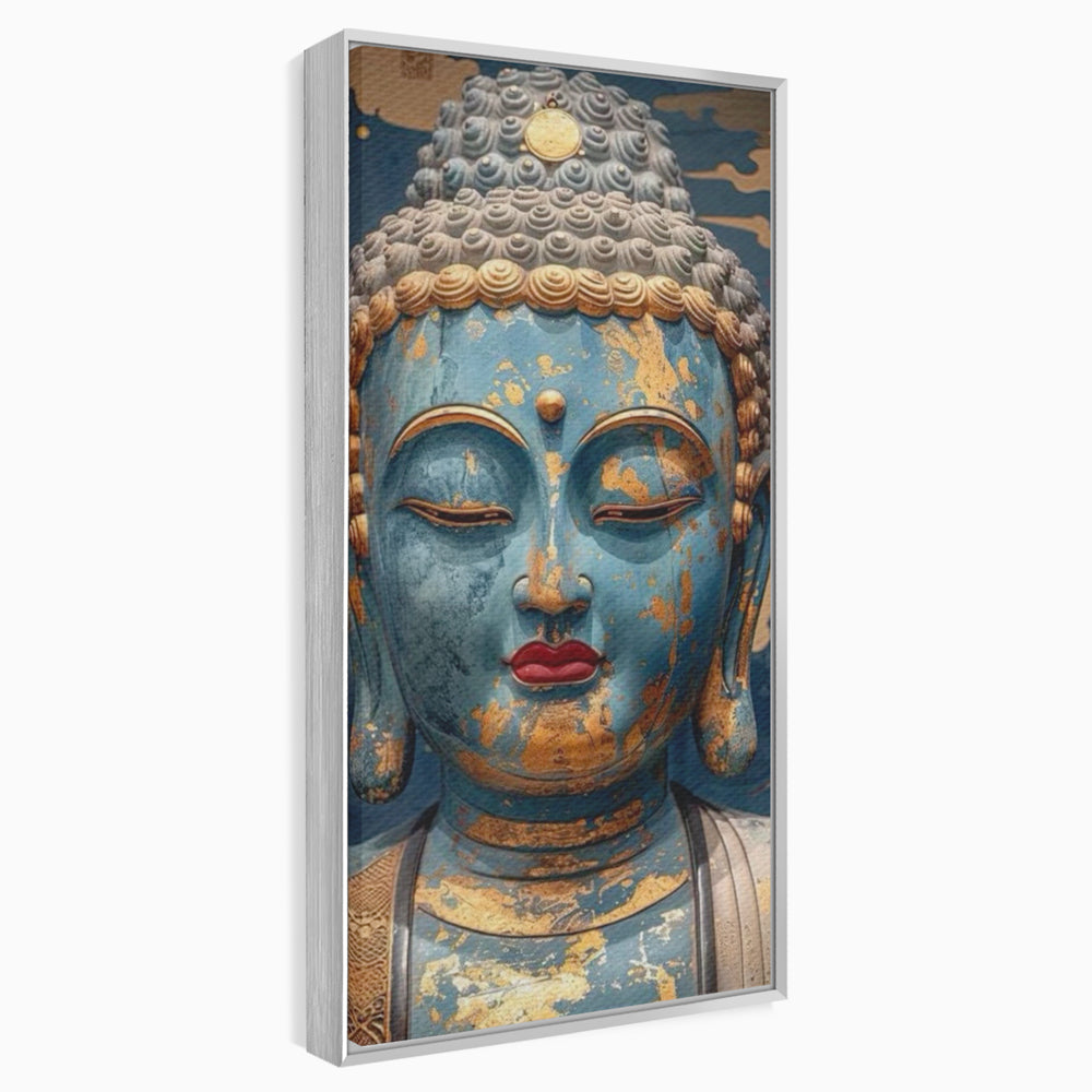 Tablou Canvas Premium LuxCanva® I135, Zeita Echilibrului Interior, Buddha, Zen, Spiritualitate, Meditatie, Contemplare, Transformare, Arta, Buze Rosii, Living, Dormitor
