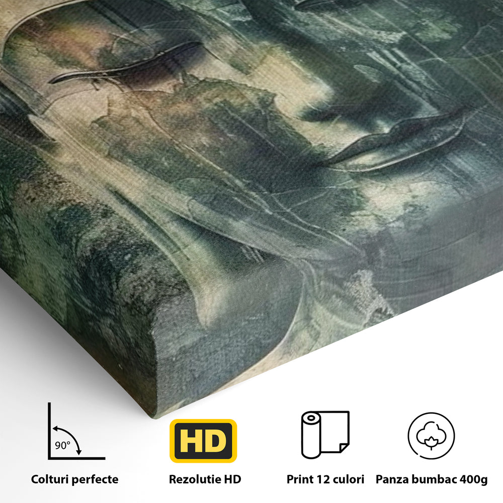 Leinwand Canvas Wandkunst Premium LuxCanva® I136, Meditative Essenz, Buddha, Zen, Meditation, Stille, Spiritualität, Emotion, Natur, Harmonie, Urne, Kunst, Schatten, Wohnen, Schlafzimmer