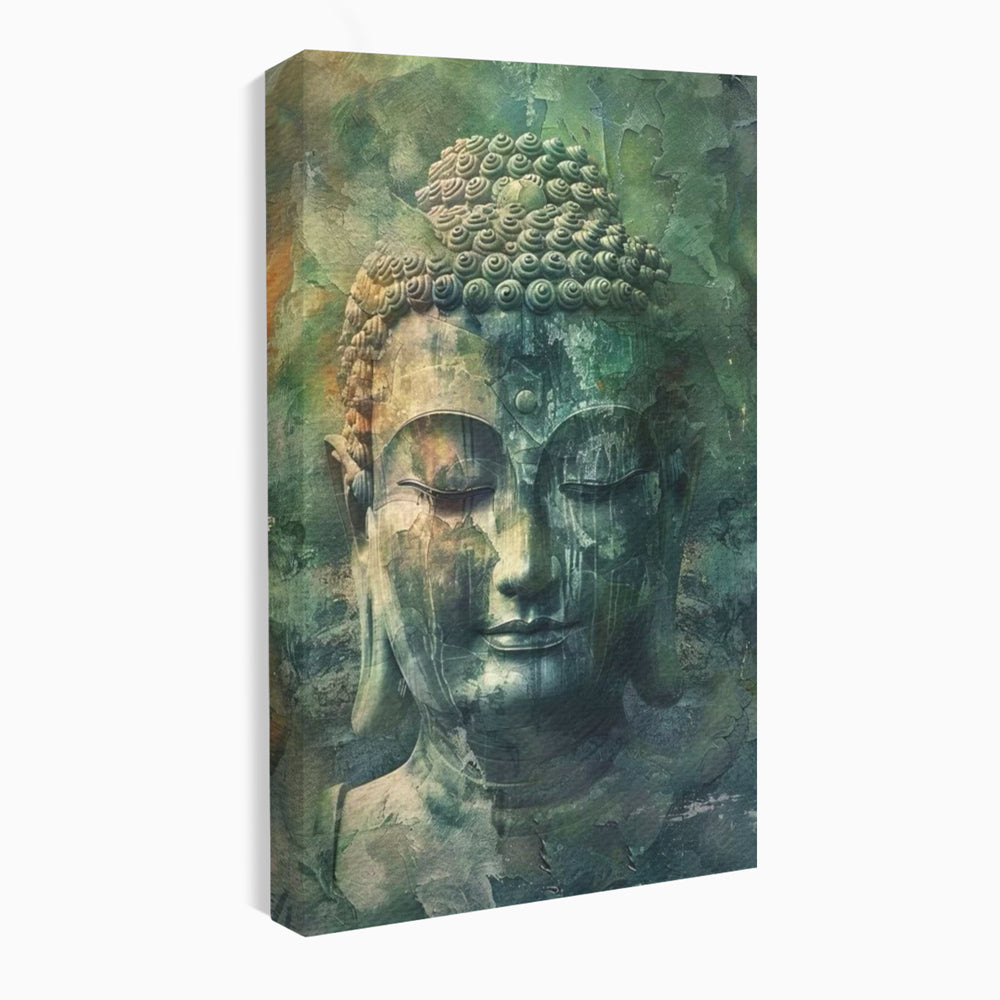 Leinwand Canvas Wandkunst Premium LuxCanva® I136, Meditative Essenz, Buddha, Zen, Meditation, Stille, Spiritualität, Emotion, Natur, Harmonie, Urne, Kunst, Schatten, Wohnen, Schlafzimmer
