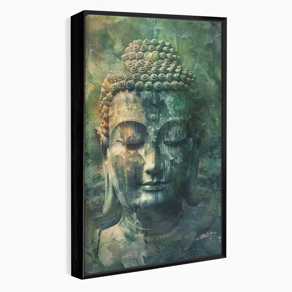 Leinwand Canvas Wandkunst Premium LuxCanva® I136, Meditative Essenz, Buddha, Zen, Meditation, Stille, Spiritualität, Emotion, Natur, Harmonie, Urne, Kunst, Schatten, Wohnen, Schlafzimmer