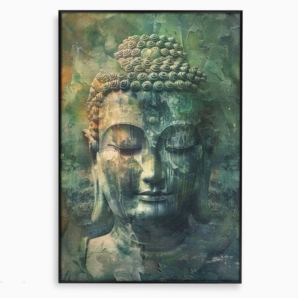 Leinwand Canvas Wandkunst Premium LuxCanva® I136, Meditative Essenz, Buddha, Zen, Meditation, Stille, Spiritualität, Emotion, Natur, Harmonie, Urne, Kunst, Schatten, Wohnen, Schlafzimmer
