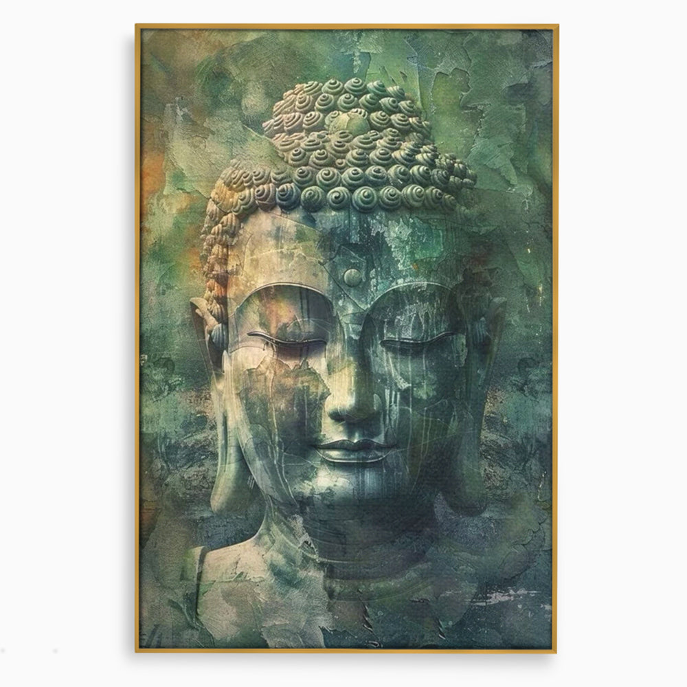 Leinwand Canvas Wandkunst Premium LuxCanva® I136, Meditative Essenz, Buddha, Zen, Meditation, Stille, Spiritualität, Emotion, Natur, Harmonie, Urne, Kunst, Schatten, Wohnen, Schlafzimmer
