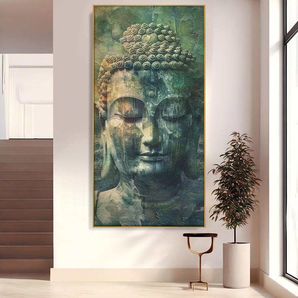 Leinwand Canvas Wandkunst Premium LuxCanva® I136, Meditative Essenz, Buddha, Zen, Meditation, Stille, Spiritualität, Emotion, Natur, Harmonie, Urne, Kunst, Schatten, Wohnen, Schlafzimmer