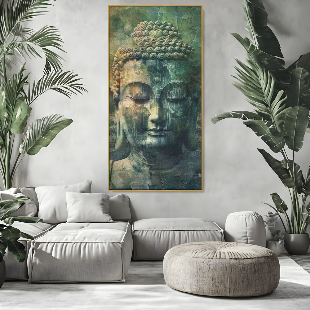 Leinwand Canvas Wandkunst Premium LuxCanva® I136, Meditative Essenz, Buddha, Zen, Meditation, Stille, Spiritualität, Emotion, Natur, Harmonie, Urne, Kunst, Schatten, Wohnen, Schlafzimmer