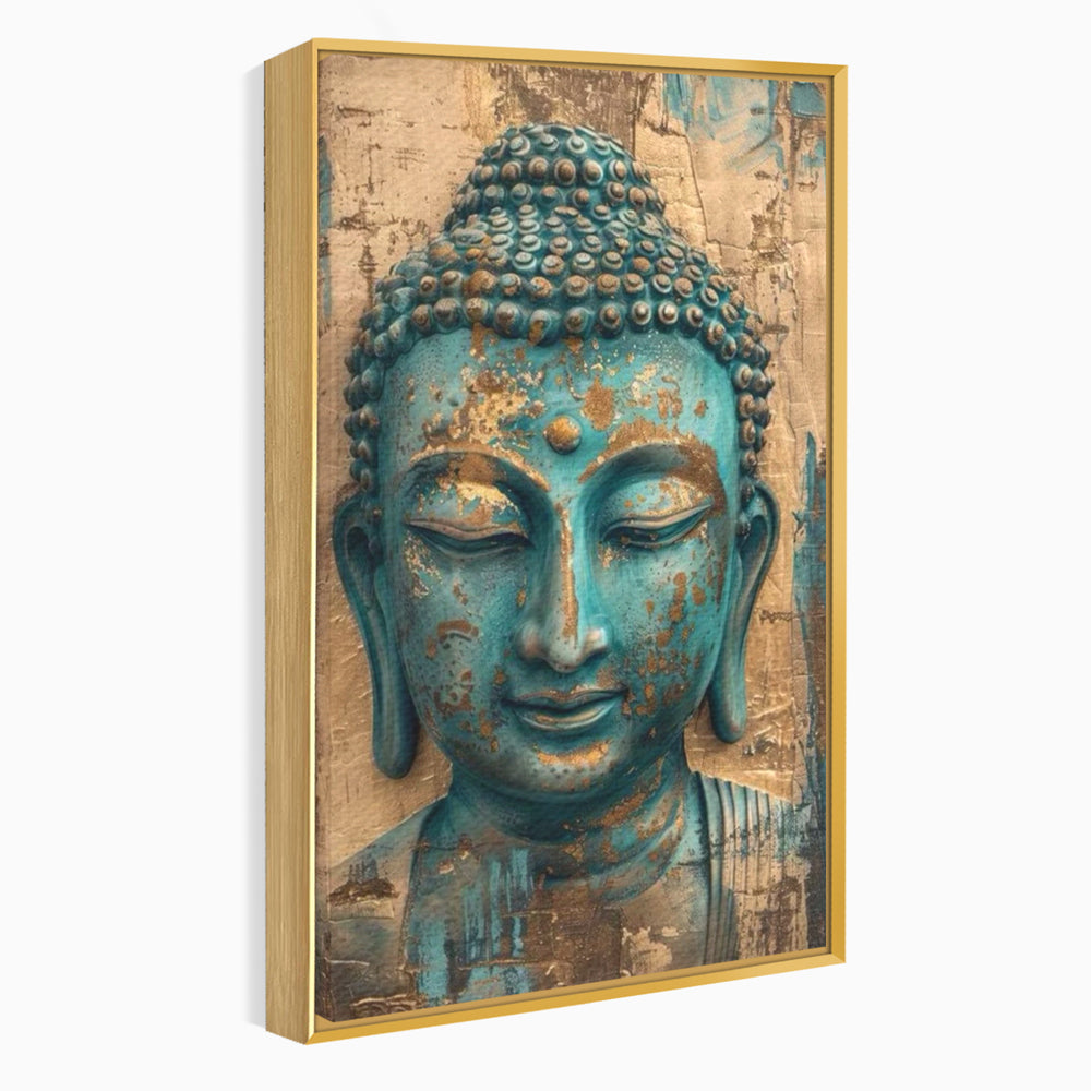 Leinwandbilder Premium LuxCanva® I137, Inneres Gold, Buddha, Zen, Spiritualität, Meditation, Besinnung, Kontemplation, Transformation, Ruhe, Harmonie, Kunst, Splashes, Wohnen, Schlafzimmer
