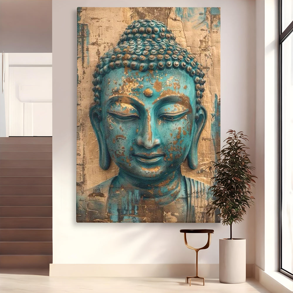 Leinwandbilder Premium LuxCanva® I137, Inneres Gold, Buddha, Zen, Spiritualität, Meditation, Besinnung, Kontemplation, Transformation, Ruhe, Harmonie, Kunst, Splashes, Wohnen, Schlafzimmer