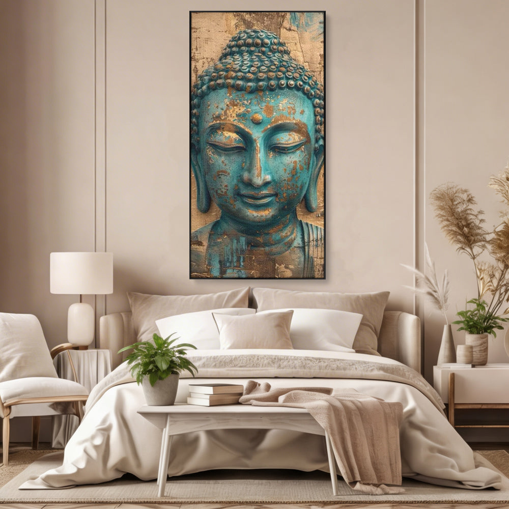 Leinwandbilder Premium LuxCanva® I137, Inneres Gold, Buddha, Zen, Spiritualität, Meditation, Besinnung, Kontemplation, Transformation, Ruhe, Harmonie, Kunst, Splashes, Wohnen, Schlafzimmer