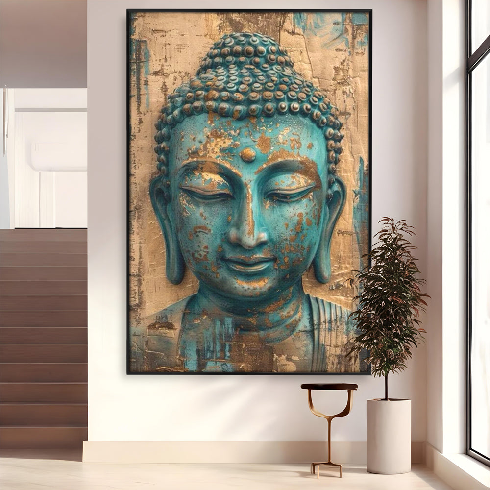 Leinwandbilder Premium LuxCanva® I137, Inneres Gold, Buddha, Zen, Spiritualität, Meditation, Besinnung, Kontemplation, Transformation, Ruhe, Harmonie, Kunst, Splashes, Wohnen, Schlafzimmer