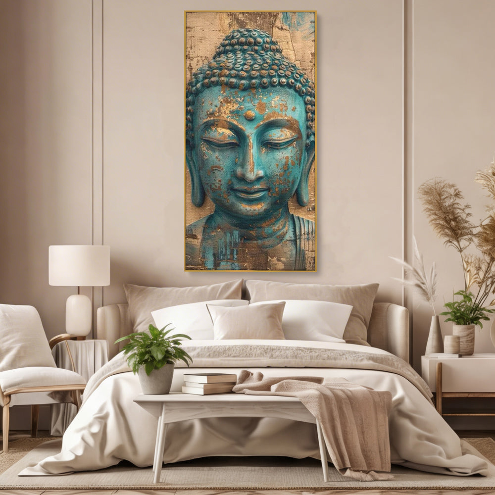 Leinwandbilder Premium LuxCanva® I137, Inneres Gold, Buddha, Zen, Spiritualität, Meditation, Besinnung, Kontemplation, Transformation, Ruhe, Harmonie, Kunst, Splashes, Wohnen, Schlafzimmer