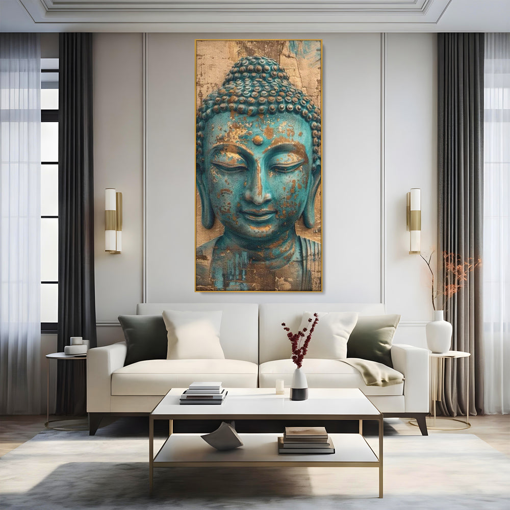 Leinwandbilder Premium LuxCanva® I137, Inneres Gold, Buddha, Zen, Spiritualität, Meditation, Besinnung, Kontemplation, Transformation, Ruhe, Harmonie, Kunst, Splashes, Wohnen, Schlafzimmer