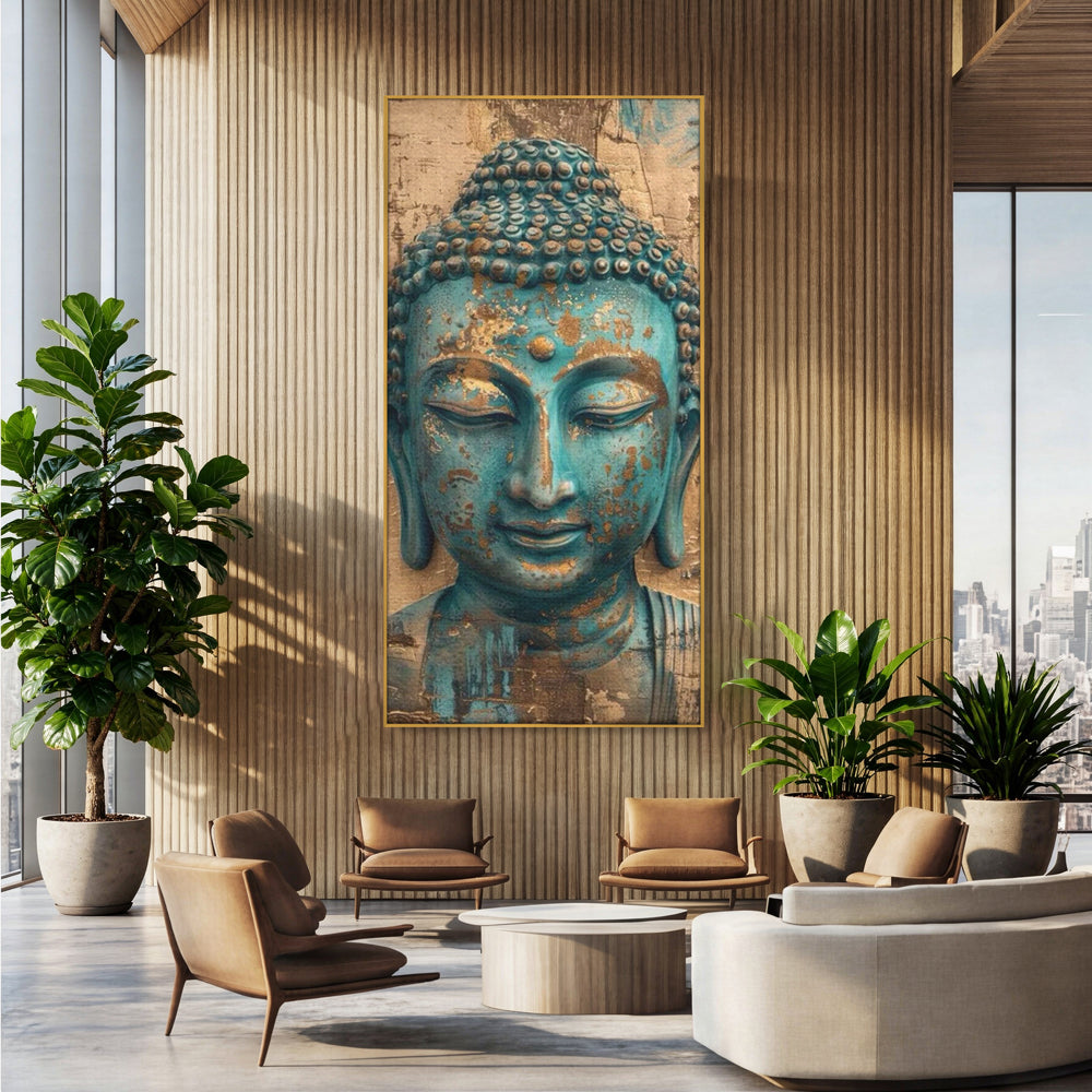 Leinwandbilder Premium LuxCanva® I137, Inneres Gold, Buddha, Zen, Spiritualität, Meditation, Besinnung, Kontemplation, Transformation, Ruhe, Harmonie, Kunst, Splashes, Wohnen, Schlafzimmer