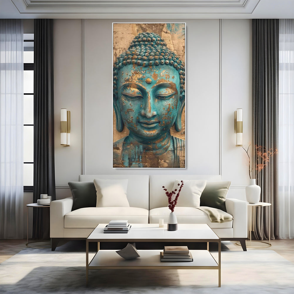 Leinwandbilder Premium LuxCanva® I137, Inneres Gold, Buddha, Zen, Spiritualität, Meditation, Besinnung, Kontemplation, Transformation, Ruhe, Harmonie, Kunst, Splashes, Wohnen, Schlafzimmer