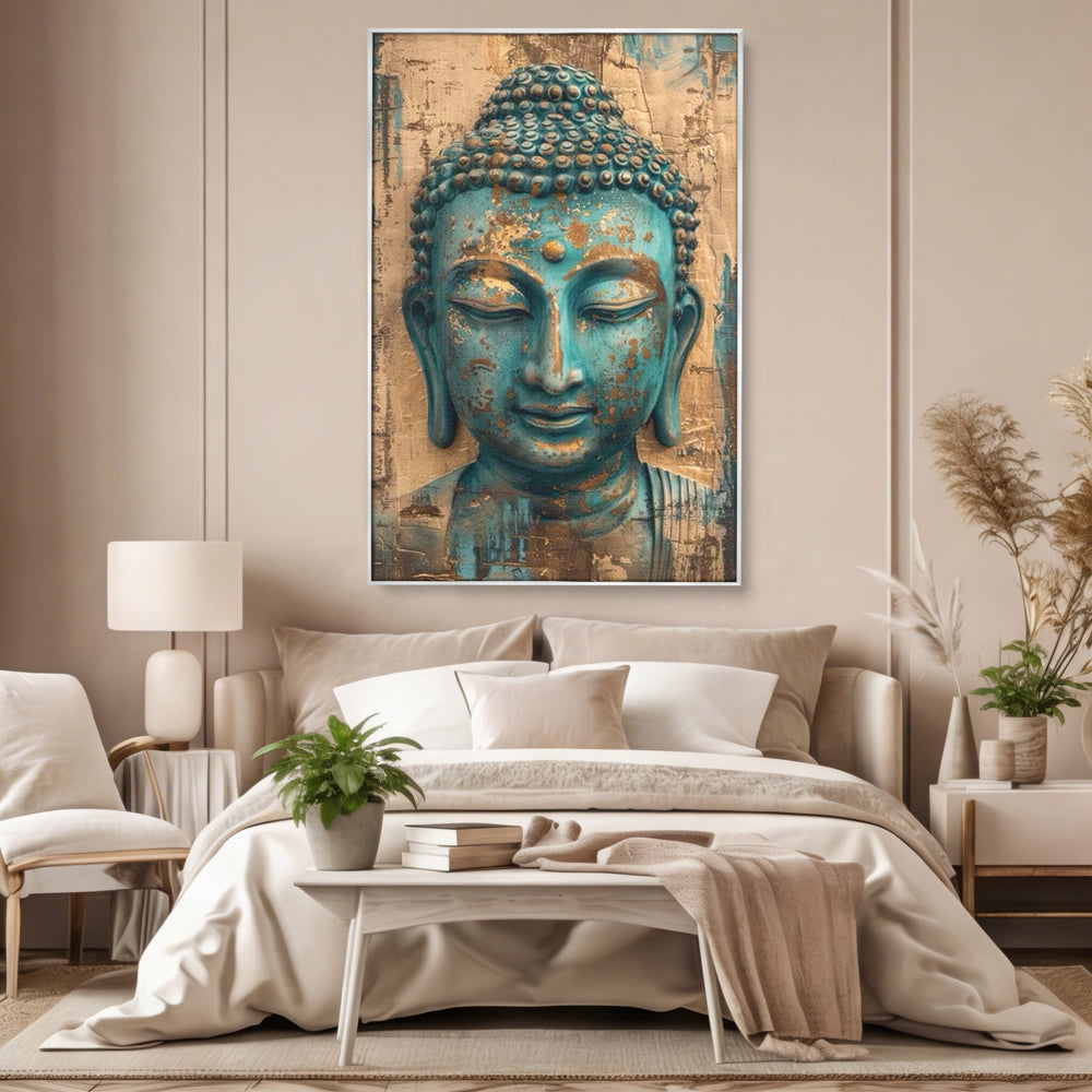 Leinwandbilder Premium LuxCanva® I137, Inneres Gold, Buddha, Zen, Spiritualität, Meditation, Besinnung, Kontemplation, Transformation, Ruhe, Harmonie, Kunst, Splashes, Wohnen, Schlafzimmer