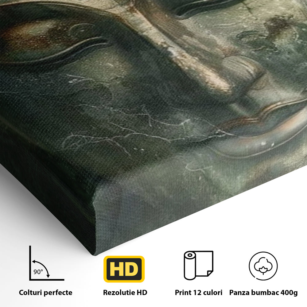 Leinwandbilder Premium LuxCanva® I138, Dunkle Stille, Buddha, Zen, Meditation, Meditation, Stille, Spiritualität, Emotion, Natur, Harmonie, Urne, Kunst, Schatten, Wohnen, Schlafzimmer