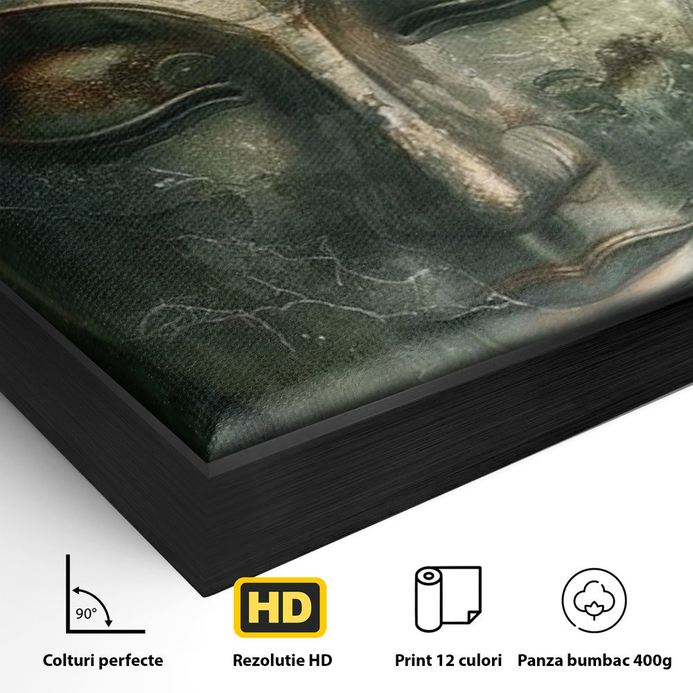 Leinwandbilder Premium LuxCanva® I138, Dunkle Stille, Buddha, Zen, Meditation, Meditation, Stille, Spiritualität, Emotion, Natur, Harmonie, Urne, Kunst, Schatten, Wohnen, Schlafzimmer
