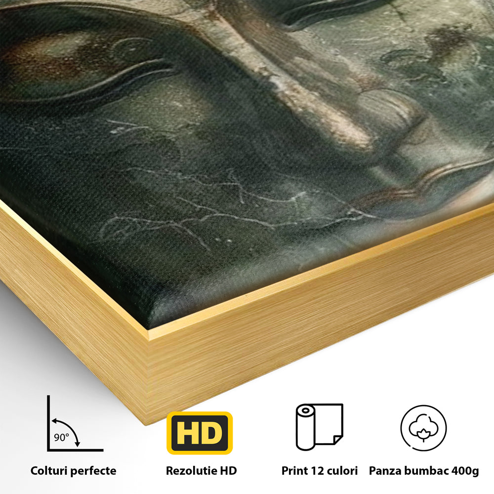 Leinwandbilder Premium LuxCanva® I138, Dunkle Stille, Buddha, Zen, Meditation, Meditation, Stille, Spiritualität, Emotion, Natur, Harmonie, Urne, Kunst, Schatten, Wohnen, Schlafzimmer