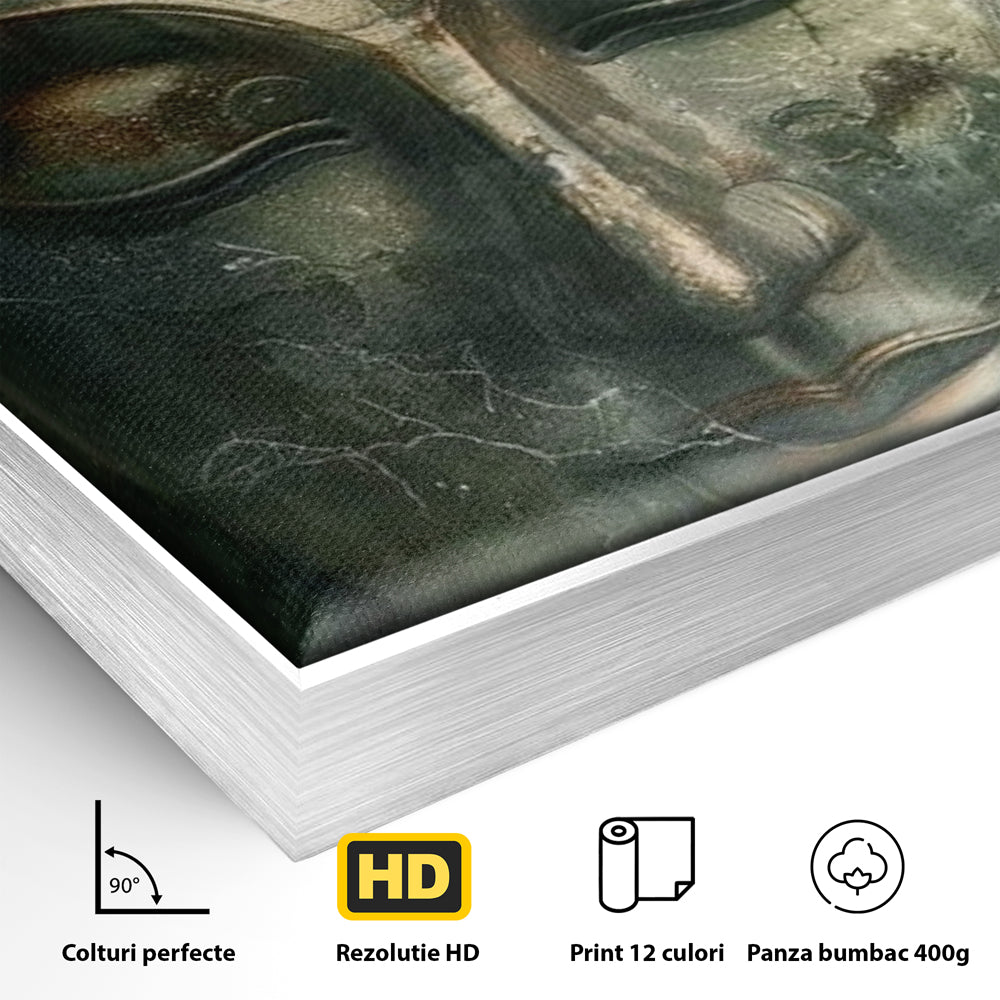 Leinwandbilder Premium LuxCanva® I138, Dunkle Stille, Buddha, Zen, Meditation, Meditation, Stille, Spiritualität, Emotion, Natur, Harmonie, Urne, Kunst, Schatten, Wohnen, Schlafzimmer