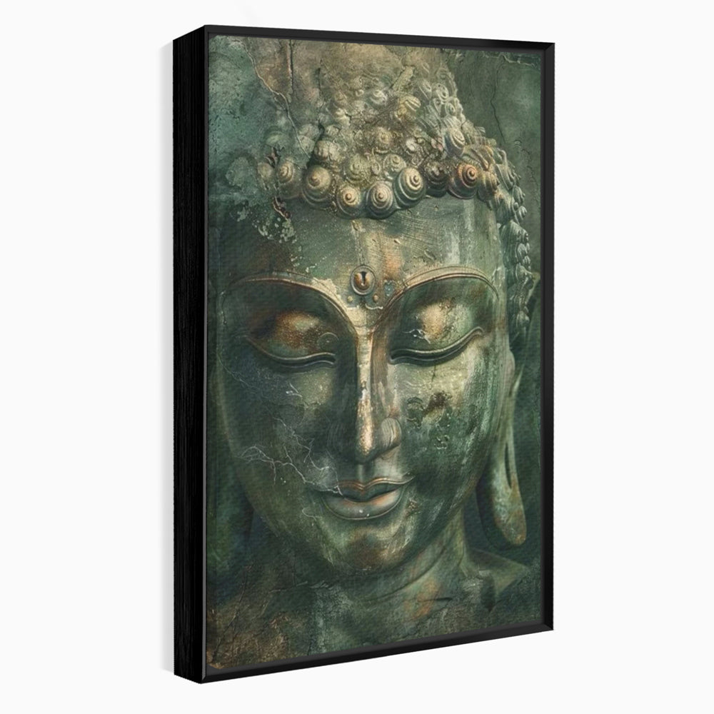 Leinwandbilder Premium LuxCanva® I138, Dunkle Stille, Buddha, Zen, Meditation, Meditation, Stille, Spiritualität, Emotion, Natur, Harmonie, Urne, Kunst, Schatten, Wohnen, Schlafzimmer
