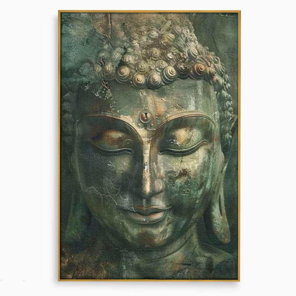 Leinwandbilder Premium LuxCanva® I138, Dunkle Stille, Buddha, Zen, Meditation, Meditation, Stille, Spiritualität, Emotion, Natur, Harmonie, Urne, Kunst, Schatten, Wohnen, Schlafzimmer
